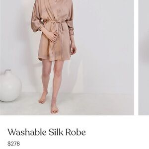 Lunya Washable Silk Robe - yellow/green